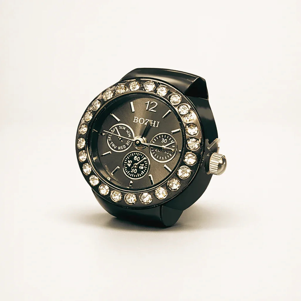 BOZHI watch ring i svart finish, minimalistisk design