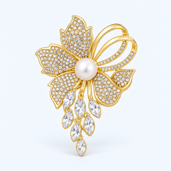 BOZHI Blomster, färg Pärlvit & Guld variant:parlvit-guld