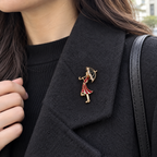 BOZHI Regn, färg Röd&Svart, brosch på kläder variant:red-black