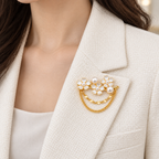 BOZHI Bukett, färg Pärlvit, brosch på kläder variant:pearl-white